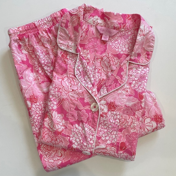 Extremely Rare Lilly Pulitzer Pajama Set in Pink Tropical Floral, Small - Picture 15 of 15